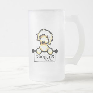 Golden Doodle Fan Mattglas Bierglas
