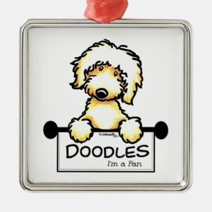 Golden Doodle Fan Silbernes Ornament