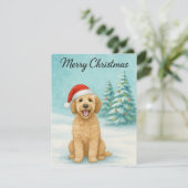 Golden Doodle Feiertagskarte (Stehend Vorderseite)