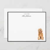 Golden Doodle Flat Wasserfarbe Dankeskarte (Vorne/Hinten)