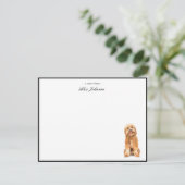Golden Doodle Flat Wasserfarbe Dankeskarte (Stehend Vorderseite)