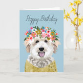 Golden Doodle Flower Crown Karte (Gelbe Blume)