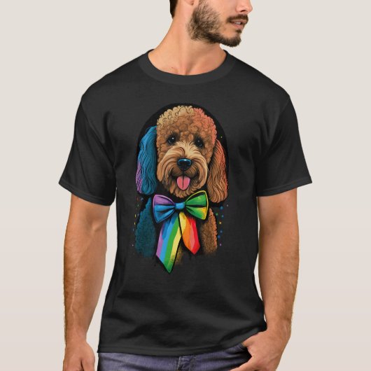 Golden Doodle Gay Pride LGBT Rainbow Flag Goldendo T-Shirt (Vorderseite)