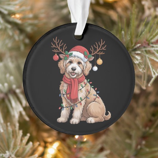 Golden Doodle Gorgeous Reindeer Christmas Tree  Ornament (Baum)
