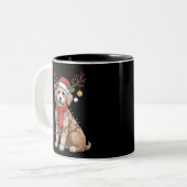 Golden Doodle Gorgeous Reindeer Christmas Tree Zweifarbige Tasse (Vorderseite Links)