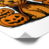 Golden Doodle Halloween Hexenkürbis Bats Spooky Poster (Ecke)
