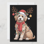 Golden Doodle Hübsches Rentier Weihnachtsbaum  Feiertagskarte (Vorderseite)