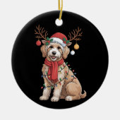 Golden Doodle Hübsches Rentier Weihnachtsbaum  Keramik Ornament (Vorne)