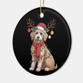 Golden Doodle Hübsches Rentier Weihnachtsbaum  Keramik Ornament (Links)