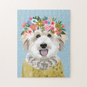 Golden Doodle Hund Blume Kronen Puzzle