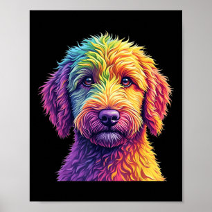 Golden Doodle Hund farbenfroh Goldendoodle Face Do Poster
