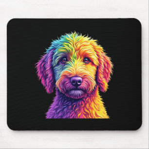 Golden Doodle Hund farbenfrohes Goldendoodle Gesic Mousepad