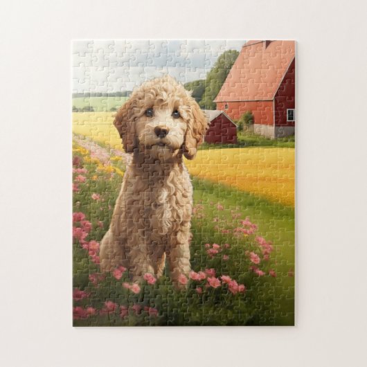Golden Doodle Hund Puzzle (Vertikal)