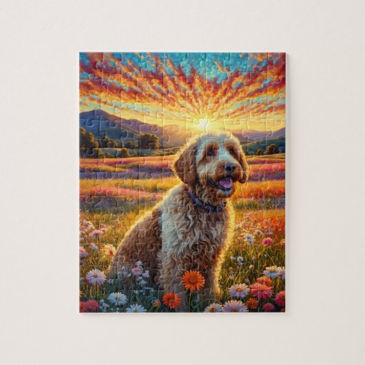 Golden Doodle Hund Puzzle (Vertikal)