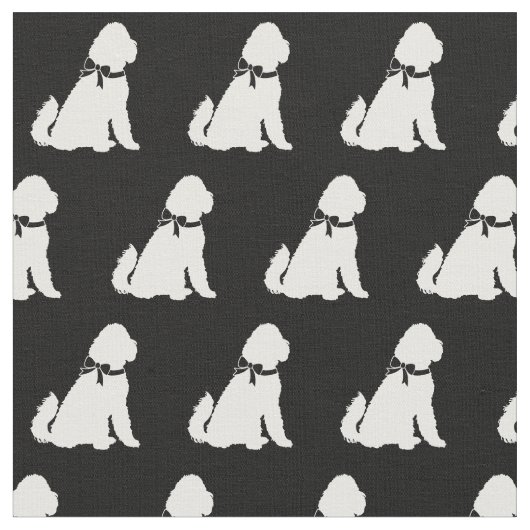 Golden Doodle Hund Silhouette Haustier Aussie Stoff (Nahaufnahme)
