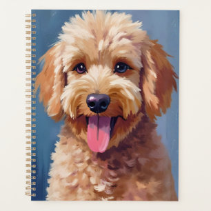 Golden Doodle Hund Wasserfarbenmalerei Haustier Planer