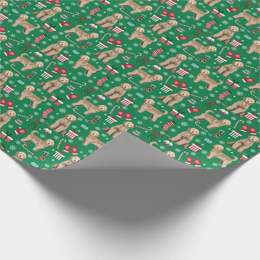 Golden Doodle Hund Weihnachten Geschenkpapier (Ecke)