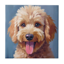 Golden Doodle | Hunde-Wasserfarbenmalerei Haustier Fliese