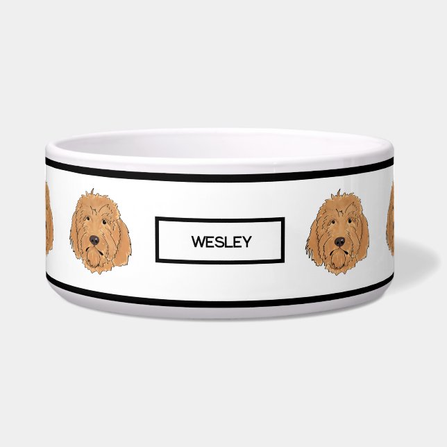 Golden Doodle Individuelle Name Bowl für Hunde Napf (Vorderseite)