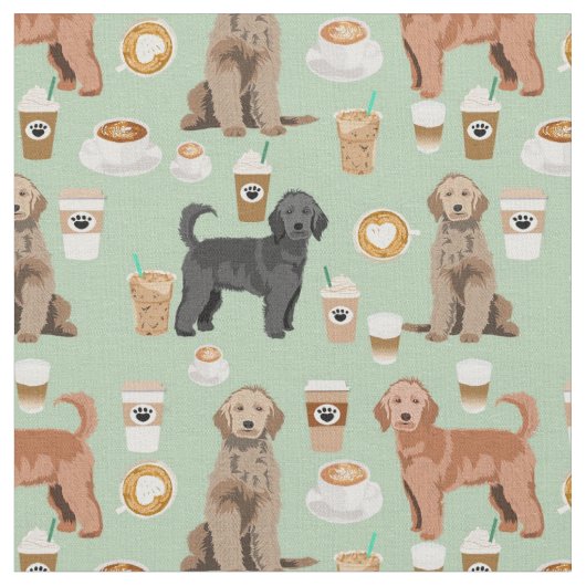 Golden Doodle Kaffeeliebhaber Stoff (Nahaufnahme)