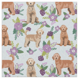 Golden Doodle lila Blumen Stoff