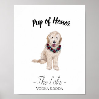Golden Doodle mit Lei Wedding Drink Sign Poster