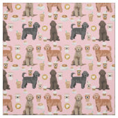Golden Doodle niedlicher Kaffeeliebhaber Rosa Stoff (Muster)