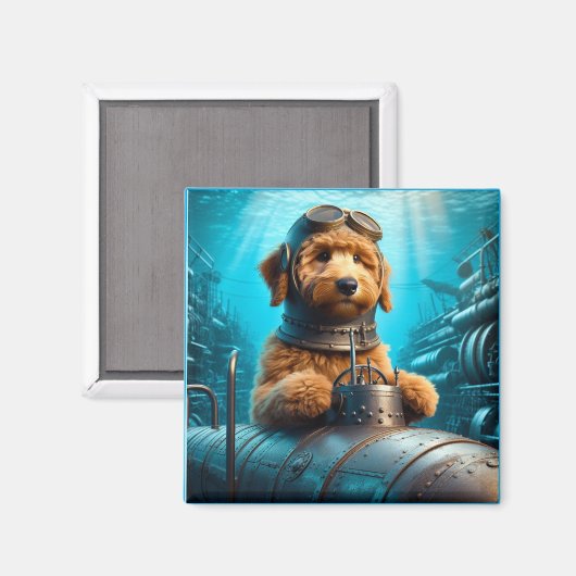 Golden Doodle Ocean Explorer Magnet (Vorderseite/Rückseite)