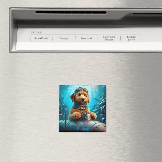 Golden Doodle Ocean Explorer Magnet (In Situ (Geschirrspüler))