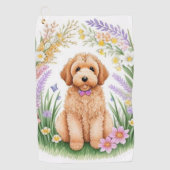 Golden Doodle Puppy Golfhandtuch (Vorderseite)