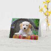 Golden Doodle Puppy Karte (Gelbe Blume)