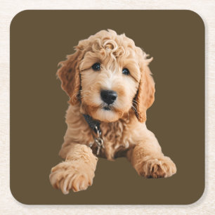 Golden Doodle Puppy Rechteckiger Pappuntersetzer