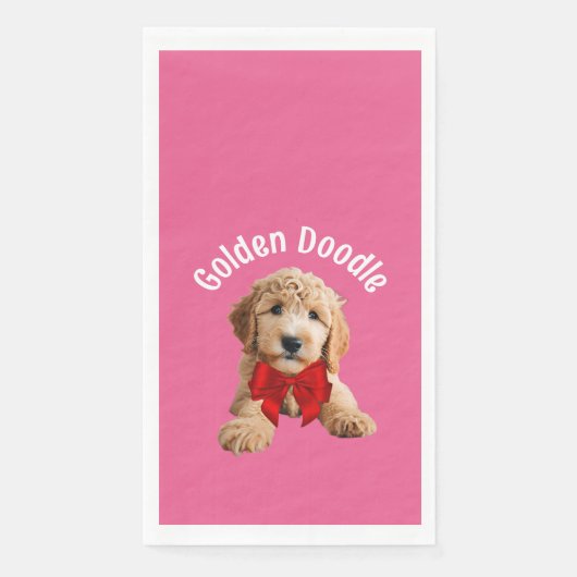 Golden Doodle Puppy Serviette (Vorderseite)