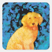 Golden Doodle Quadratischer Aufkleber (Vorderseite)