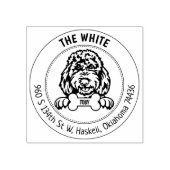 Golden Doodle Rücksendeadresse Gummistempel (Prägung)