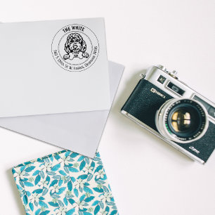 Golden Doodle Rücksendeadresse Gummistempel