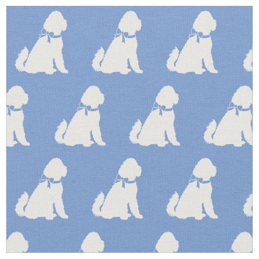 Golden Doodle Silhouette Pet Aussie Light Blue Stoff (Nahaufnahme)