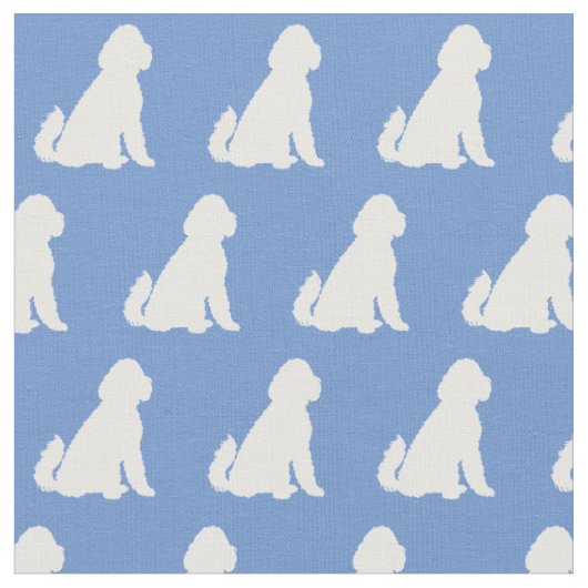 Golden Doodle Silhouette Pet Aussie Light Blue Stoff (Nahaufnahme)
