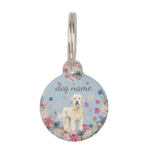 Golden Doodle süß floral blau elegant Haustiermarke