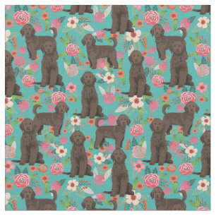 Golden Doodle Vintage Blüten türkis-braune Blüt Stoff