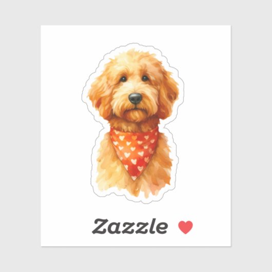 Golden Doodle Water Color Design Aufkleber (Blatt)