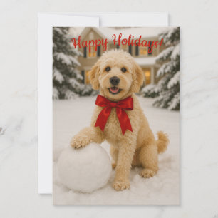 Golden Doodle Weihnachtskarte Einladung
