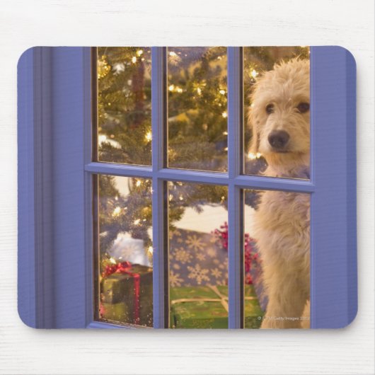 Golden Doodle Welpe mit Glastür Mousepad (Vorne)