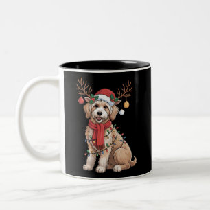 Golden Doodle Wunderschöner Weihnachtsbaum mit Ren Zweifarbige Tasse