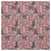 Golden Doodles, Vintage Blumen, lila Stoff (Muster)