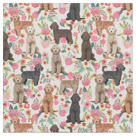 Golden Doodles Vintage Blumencreme Stoff