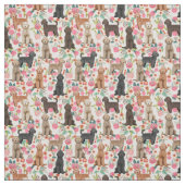 Golden Doodles Vintage Blumencreme Stoff (Muster)