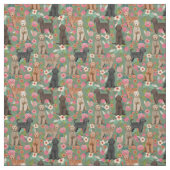 Golden Doodles Vintages Blumengrün Stoff (Muster)