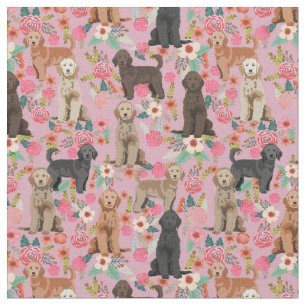 Golden Doodles, Vintages Blumenrosa Stoff