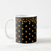 Golden Dot Confetti auf schwarz Kaffeetasse (Links)